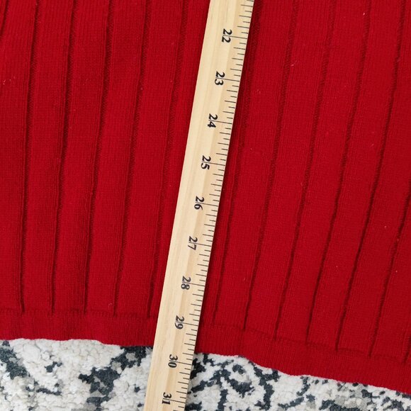 BHS Women's Sweater Size 14 - 16 Red LambsWool Ribbed Knitwear Winter Warm Comfy - Picture 7 of 7